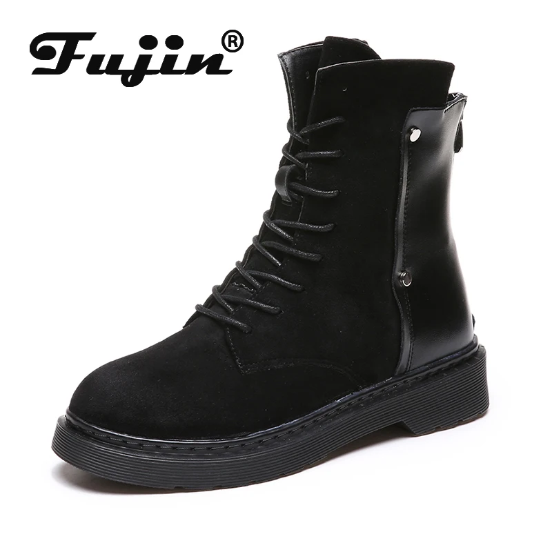 Fujin/ботильоны на молнии с пряжкой Дышащие высококачественные женские ботинки