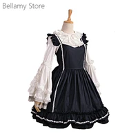 classic daily dark black revelation gothic lolita maid dress