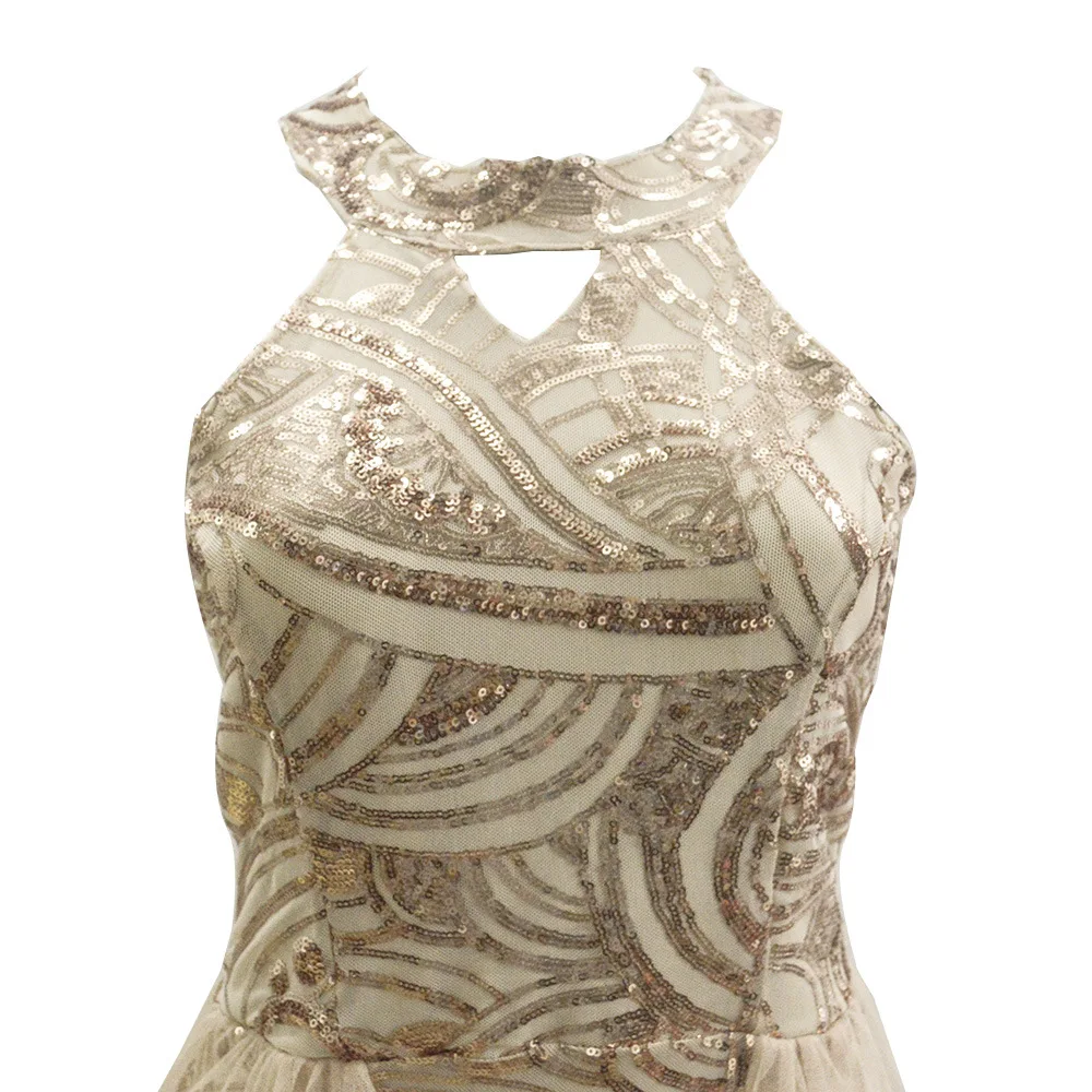 

2021 Sexy Elegant Mesh Vestido De Festa Ladies Girls Sequined Slim Bodycon Evening Party Dress brithday celebrate banquet dress