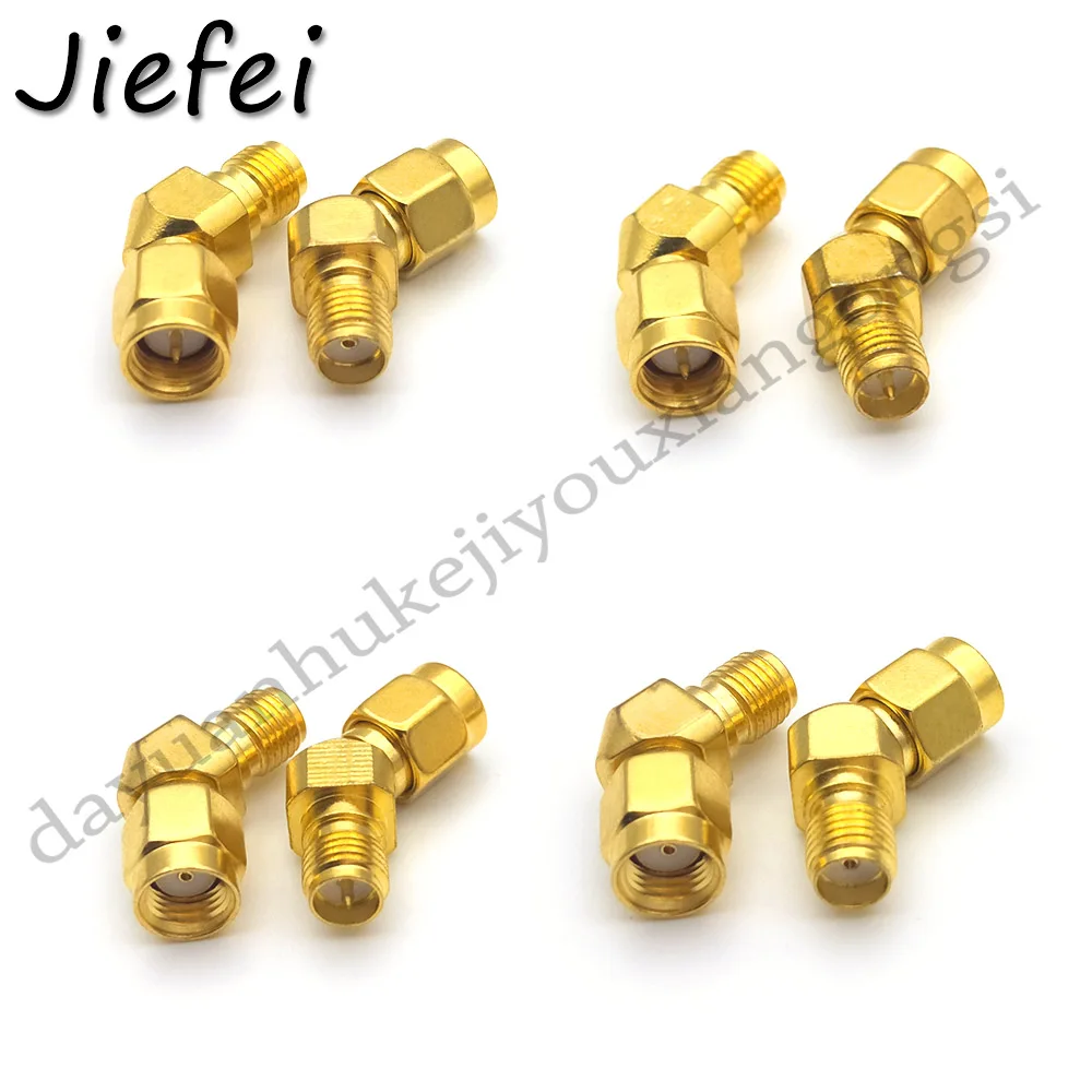

30-300PCS brass 4 type RP SMA Male To RP SMA Female 45 135 Degree Adapter Connector For FPV Race RX5808 Fatshark Goggles Antenna