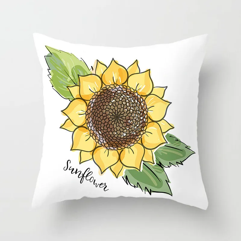 

Sunflower Cushion Cover Daisy Flowers Pillow Cover Decorative Pillows For Home Decoration Sofa Car Pillowcase 45 * 45cm