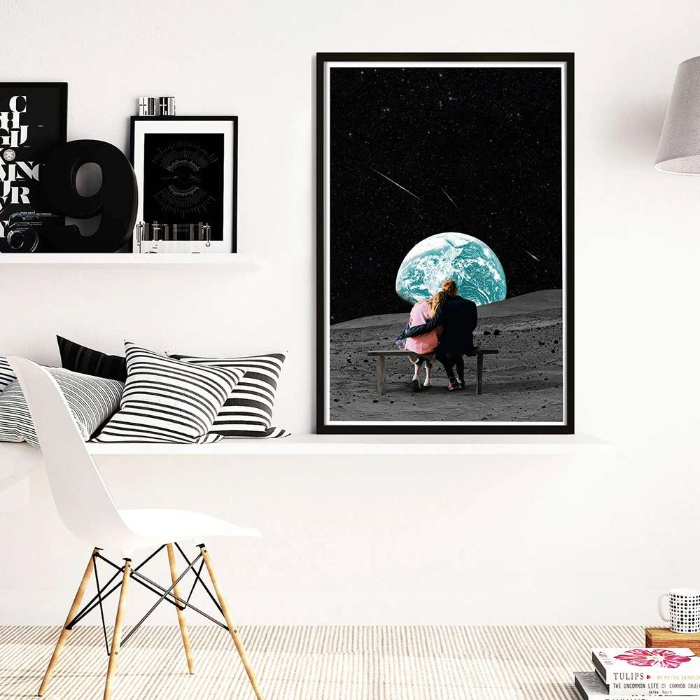 Холст с изображением людей влюбленных земли художественная печать и плакат