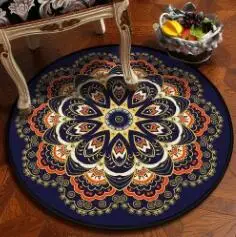 Diameter 100CM Национальный и классический стиль Мандала Круглый Пол Ковер Европейская классическая подвесная корзина украшение медитационная йога коврик Dia120cm - Цвет: Diameter 100CM
