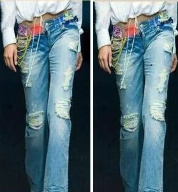 2021 винтажные женские джинсы с вышивкой в Испании|Прямые джинсы| |