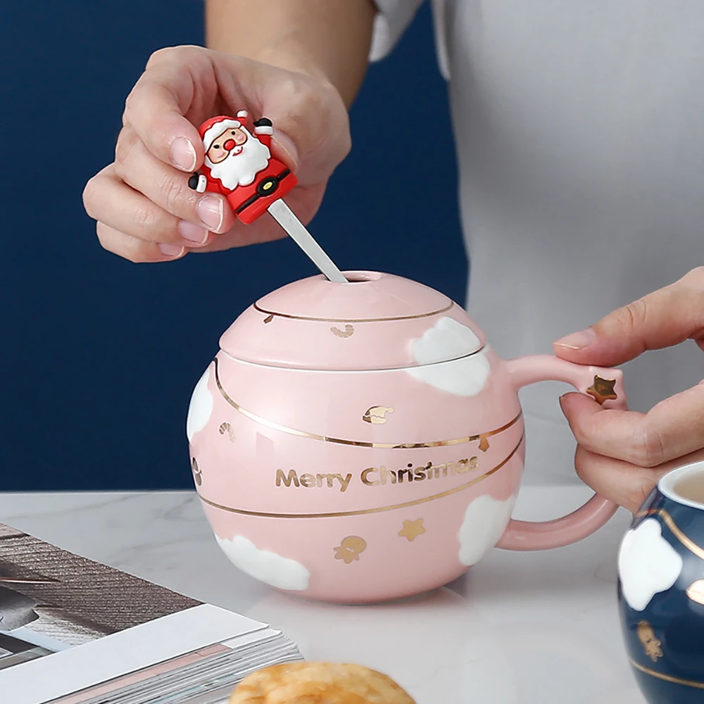 Рождественская тема мультфильм Большая Керамическая креативная кружка Санта