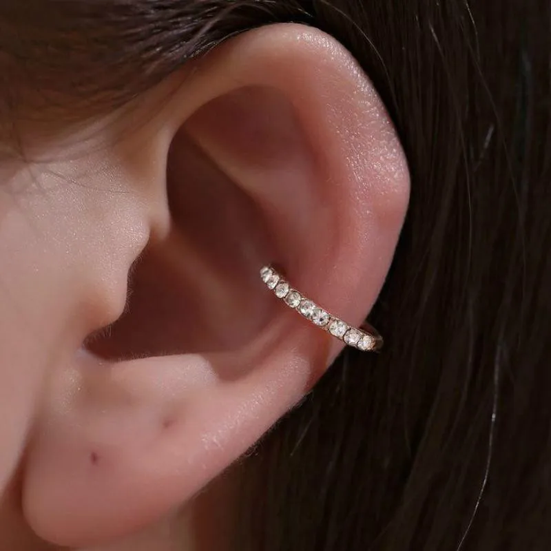 

Korean Crystal Clip Earrings For Women Zircon Earing Without Hole Jewelry Fake Earrings Single Ear Bone Clip Earings Kolczyki