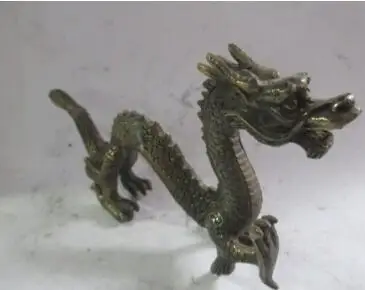 Изысканная китайская медная антикварная Статуя Дракона ручной работы|Статуи и