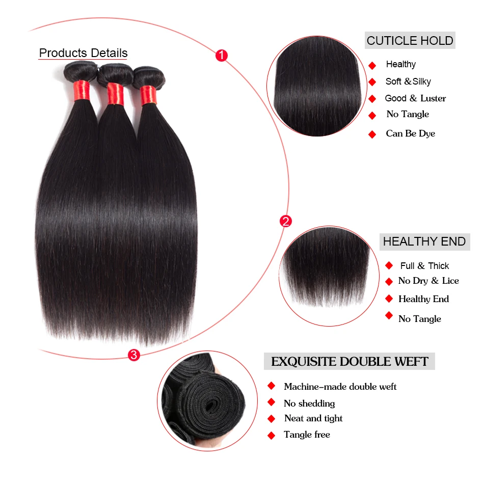 Miss Rola бразильские пряди волос 100% человеческие волосы прямые для наращивания