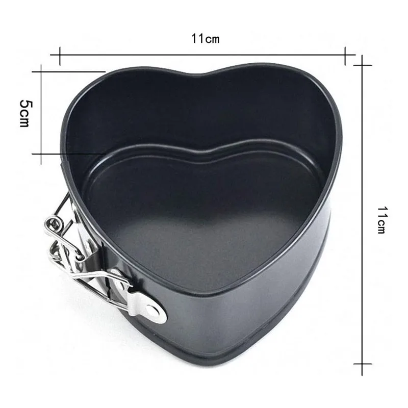 

Non-Stick Heart Springfrom Pan 4 inch Heart Shape Mini Cheesecake Pan Set DIY Cake Pan Heart Baking Molds Accessories
