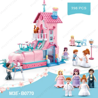 

Новый sluban Снежный мир серия Волшебный ледяной Замок принцессы комплект для девочек конструкторных блоков, Детские кубики, игрушки для дево...