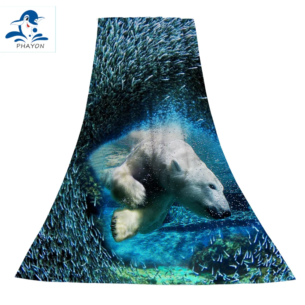 

PHAYON Surf Poncho Microfiber Polar Bear Bath Towel Large Beach Towels Seabed Fishes Quick Dry Beach Mat Beach Towel for Adults