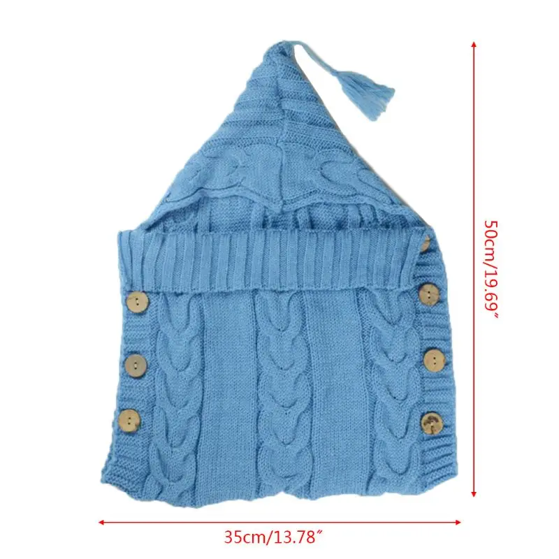 Одеяло вязаное крючком для новорожденных Теплый Пеленальный мешок сна Мягкий