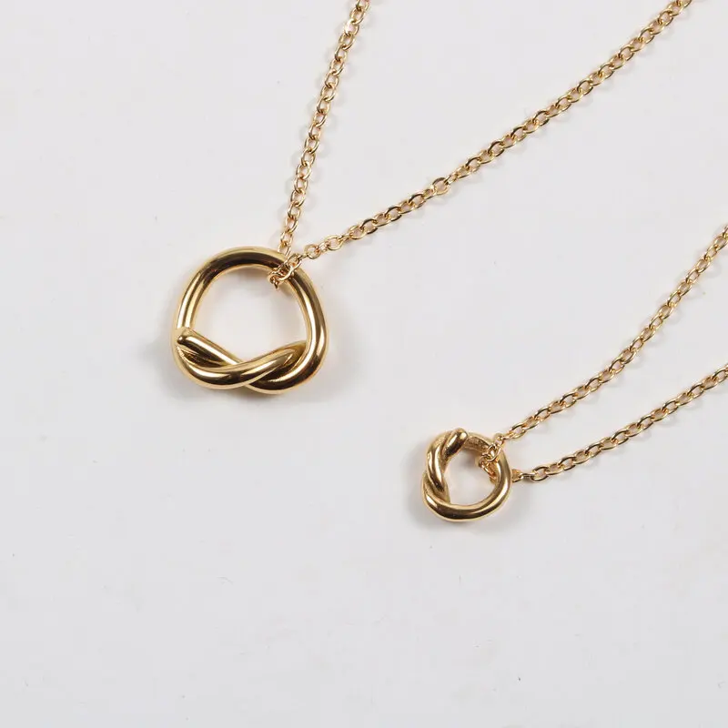 

Stainless Steel Jewelry Knot Circle Pendant Necklace