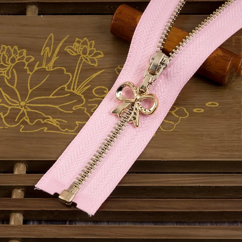 pinkgold Бант 3#40/70 см открытая металлическая молния для шитья экологически чистые куртки пальто молнии молния ремонтные комплекты DIY аксессуары для одежды - Цвет: pinkgold