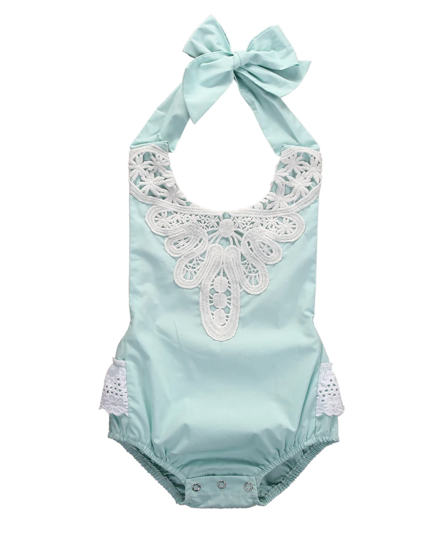 

Toddler Baby Girls Jumpsuit Ruffle Lace Backless Romper Bodysuit 18-24 Months