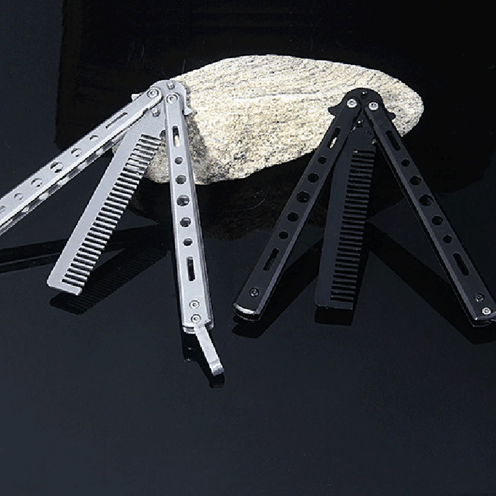 Нож бабочка расческа из нержавеющей стали Складная Расческа для тренировок