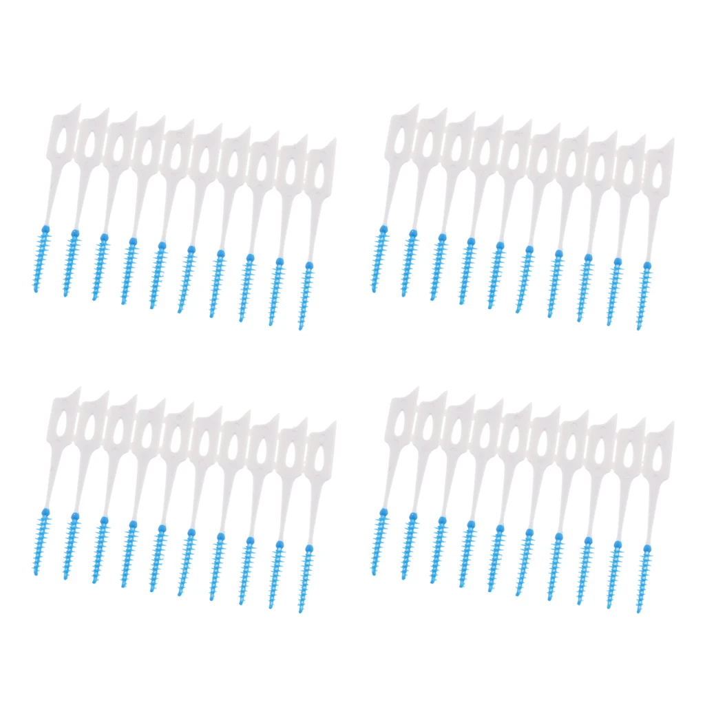 40 шт. удобные силиконовые зубные нити для чистки зубов принадлежности глубокой