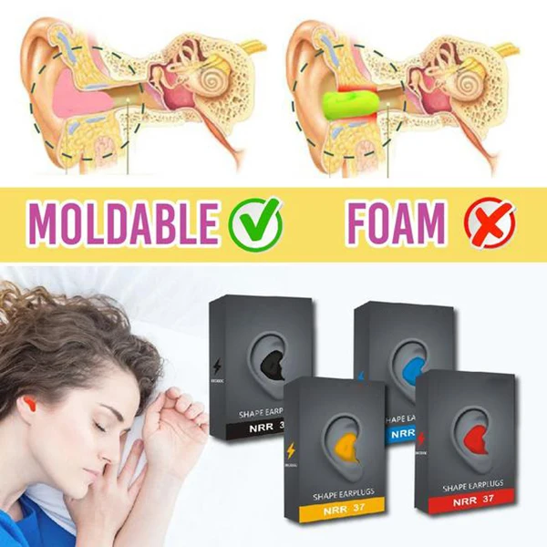 

1 Pair Shaping Earplugs Noise Blocking Universal Soundproof Earplugs for Sleeping Personal Health Care Sleep & Snoring EK-New