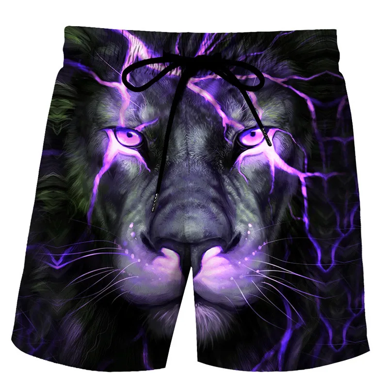 

Fashion Summer Men's Shorts lion pattern 3D Surfing Short Beach Short Men Casual Quick Dry Sports Pants Swimwear beachwear