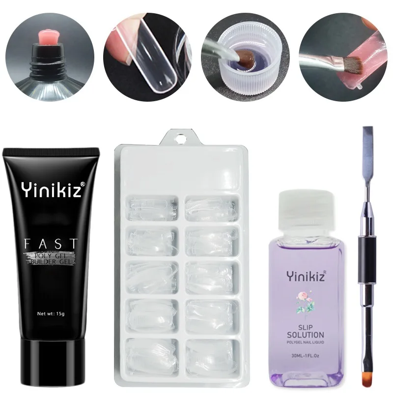 4 шт./компл. поли гель для ногтей комплект быстрое строительство Polygel Гель лак на