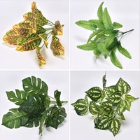 simulation plant green plant potted plant wall material decoration simulation leaves over glue green persian leaves fake grass