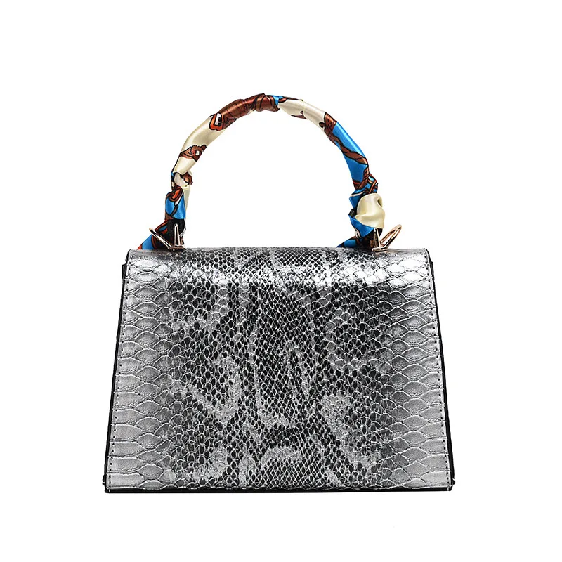Модный женский шелковый шарф из искусственной кожи со змеиным узором сумка на