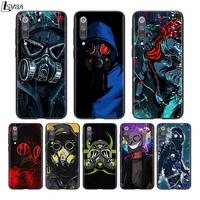 silicone black cover cool gas mask smiley for xiaomi mi 11 10i 10t 10 9t 9se 9 8 note 10 lite pro 5g ultra phone case
