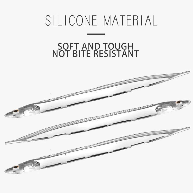 Рыболовная приманка Мягкая Saury Reflector Ribbonfish 2 шт./набор 12 см рыба-меч силиконовая