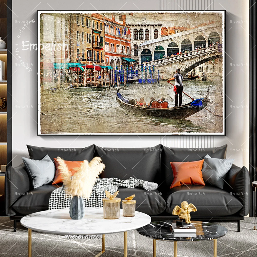 

Embelish HD Spray On Canvas Oil Paintings For Living Room Beautiful Venice Landscape Wall Posters Modern Home Decor Artworks