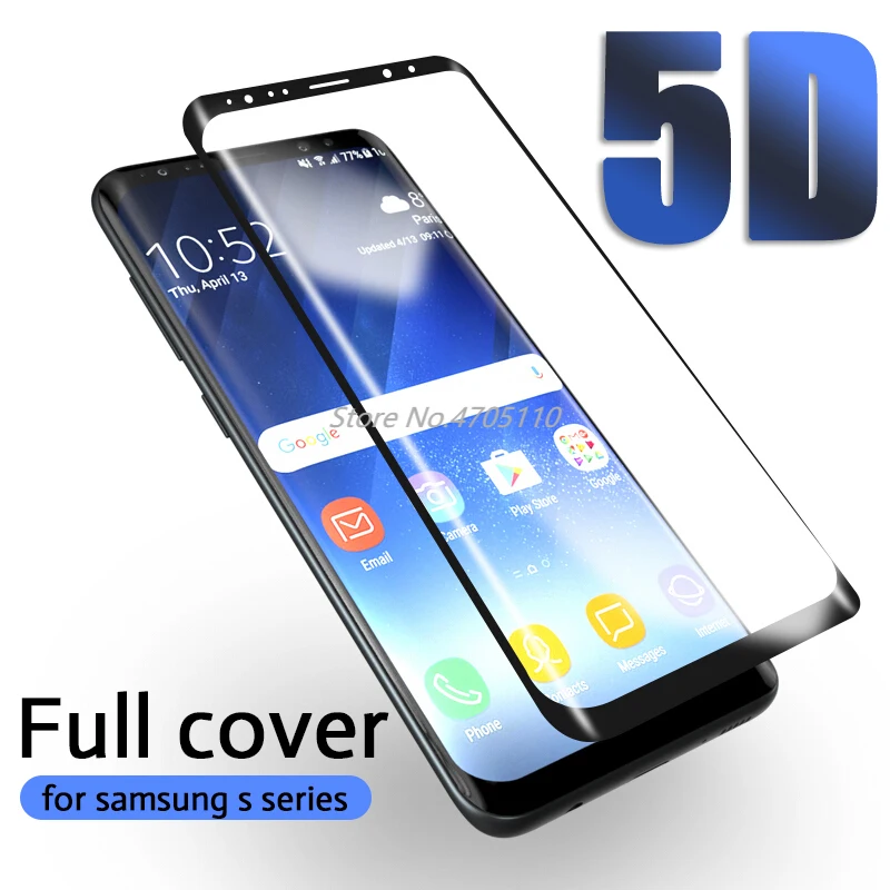5D закаленное стекло для samsung galaxy s9 Защитная пленка экрана sumsung sansung s8 s7 s6 edge plus note 8 9