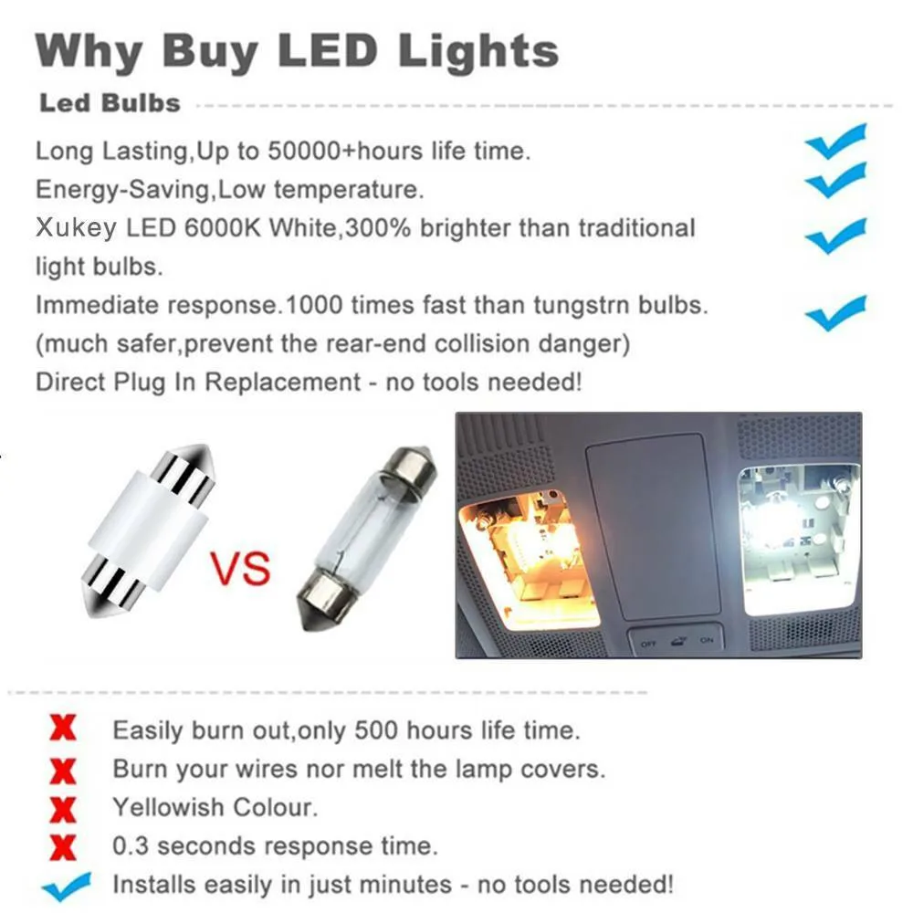 

16Pcs LED Kit Canbus Led Bulbs Super White Signal Lamp Dome Reading License Plate Light Car Interior Lights For Ford F150