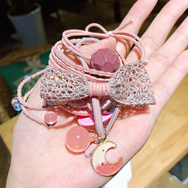 Резинки для волос с бантом женские эластичные геометрическим узором 9 шт./компл. |