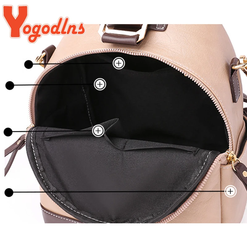 Yogodlns винтажный рюкзак для женщин высокое качество искусственная кожа школьная