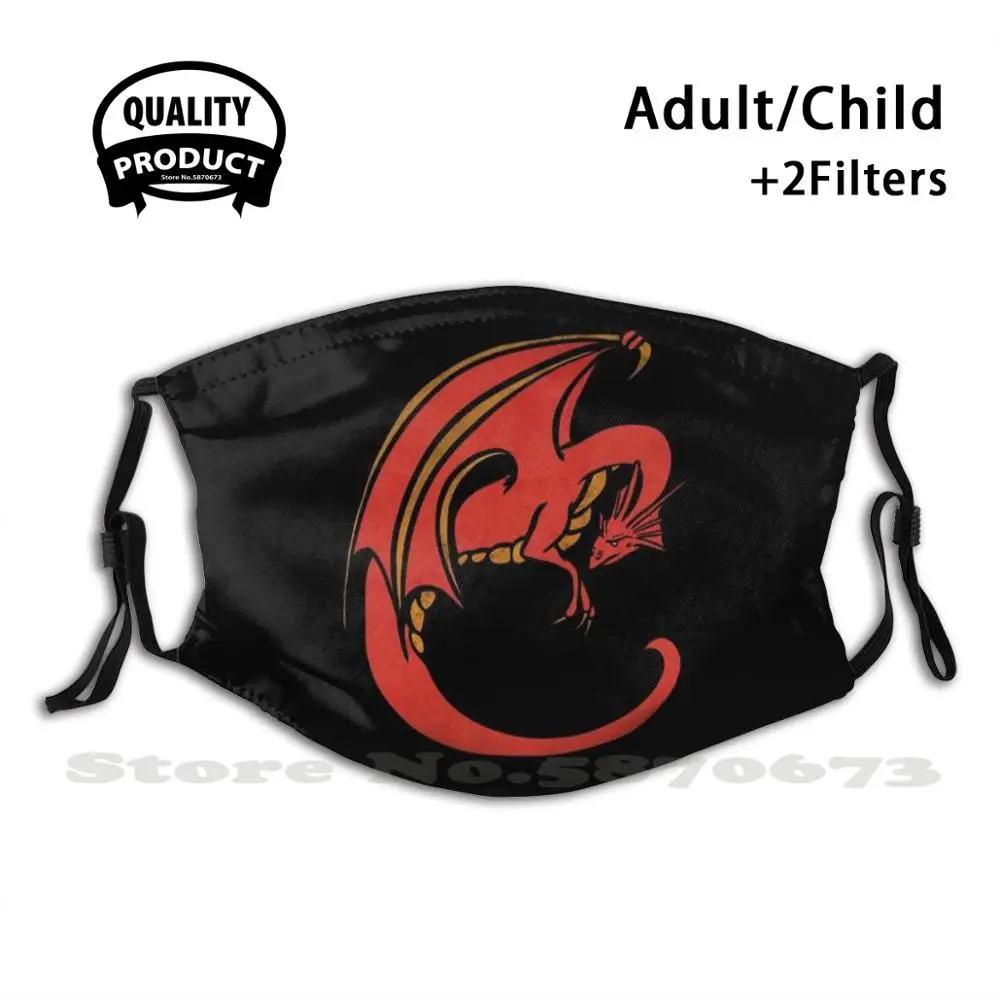 

Red Dragon Face Mask With Filter Red Dragon Badass Dragon Red Geek Nerd Awesome Cool Summer