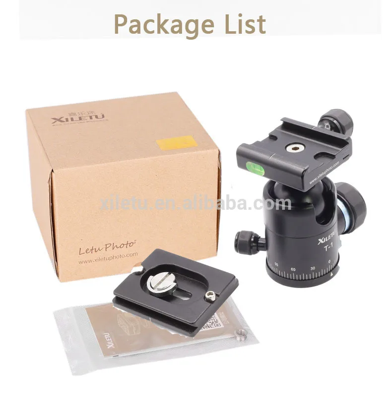 

XILETU T-1 Aluminum Tripod Monopod Camera Panning Ball Head