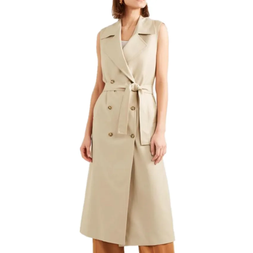 Жилет женский длинный элегантный двубортный Модный повседневный жилет без