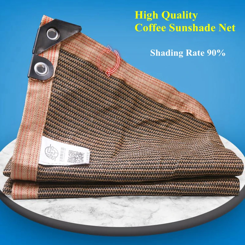 

Кофейная Солнцезащитная сетка из полиэтилена повышенной плотности с защитой от УФ-излучения, уличная сеть для бассейна, тентов, суккулентов, растений, Солнцезащитный сарай для автомобиля, домашних животных, Солнцезащитная ткань