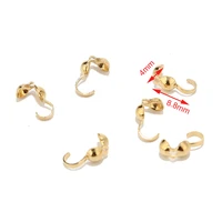 4mm gold tone stainless steel bead tips open clamshell fold over bead tips knot covers end caps for knots crimp findings
