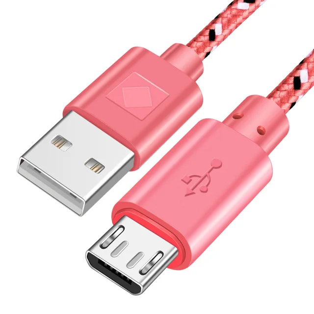 Pink Vanniso Micro USB кабель 1 м 2 м 3 м Синхронизация данных USB кабель зарядного устройства для samsung S6 S7 htc LG huawei xiaomi Android кабели для мобильных телефонов - Цвет: Pink