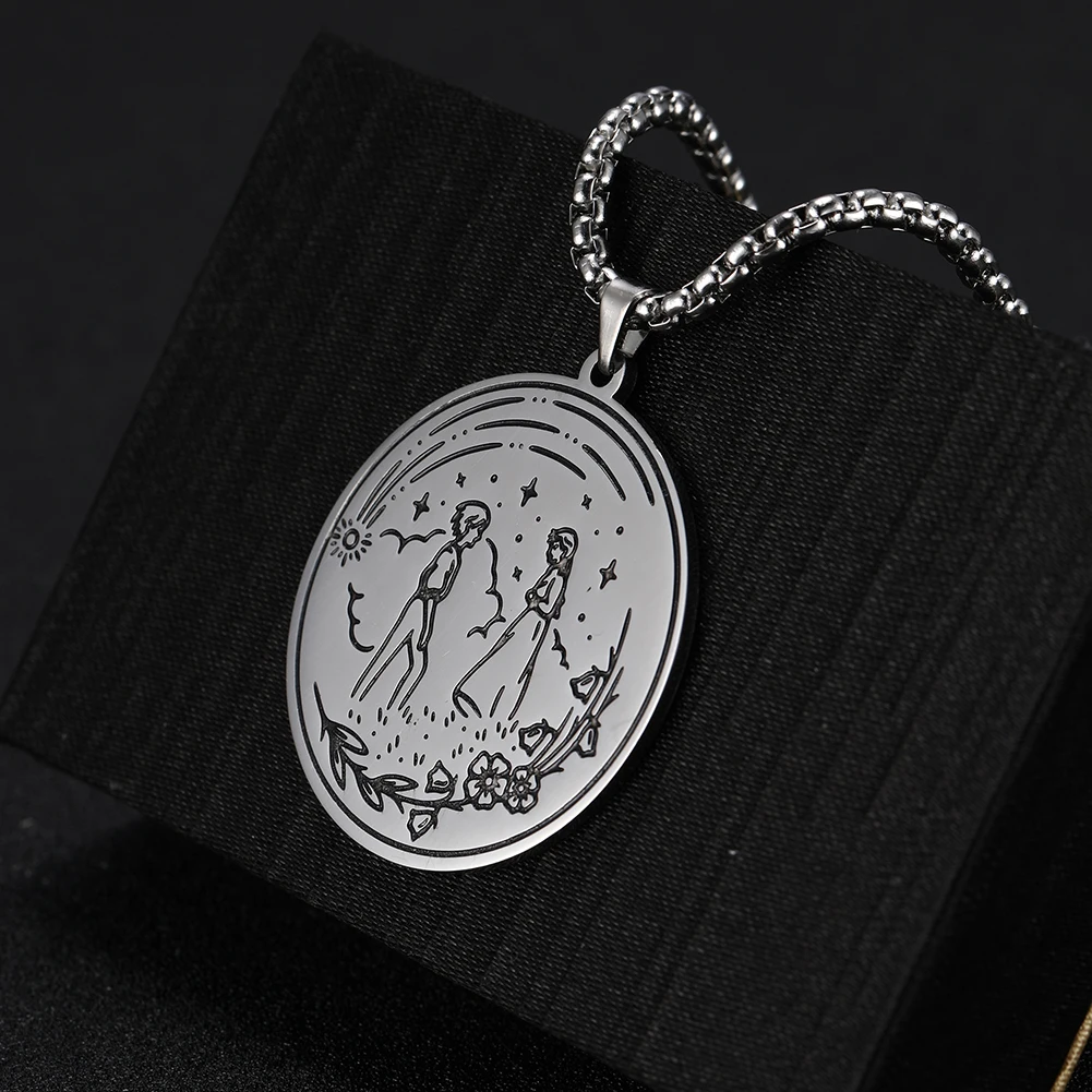 COOLTIME Stainless Steel Boy Girl First Love Sculpture Pendant Necklace Jewelry Accessories Boys and Girls Christmas Gift | Украшения и