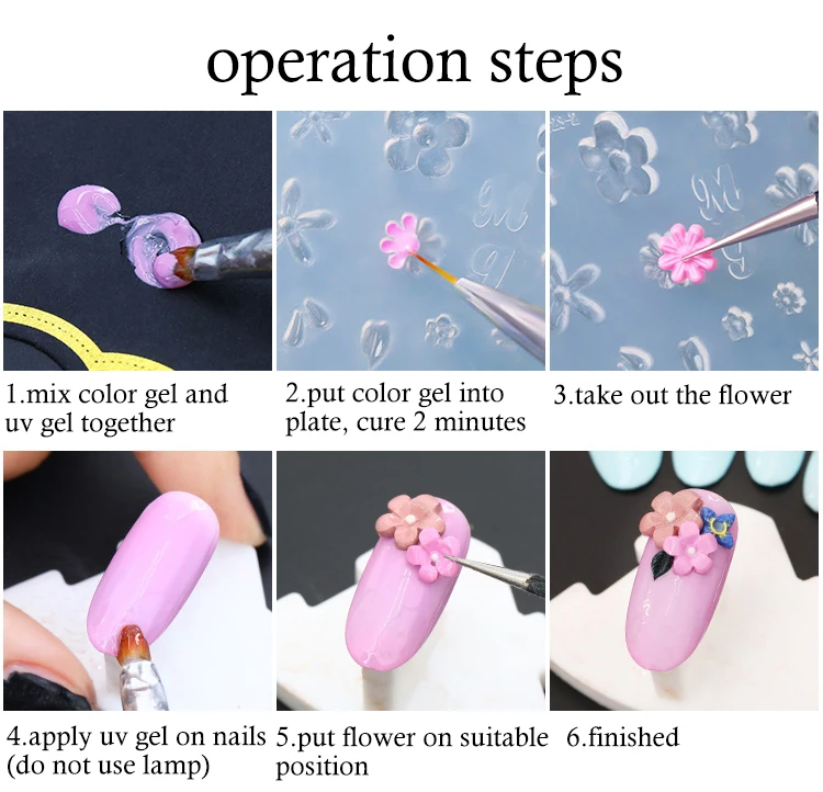 3D маникюрная силиконовая форма трафареты для ногтей резьба штамповочная