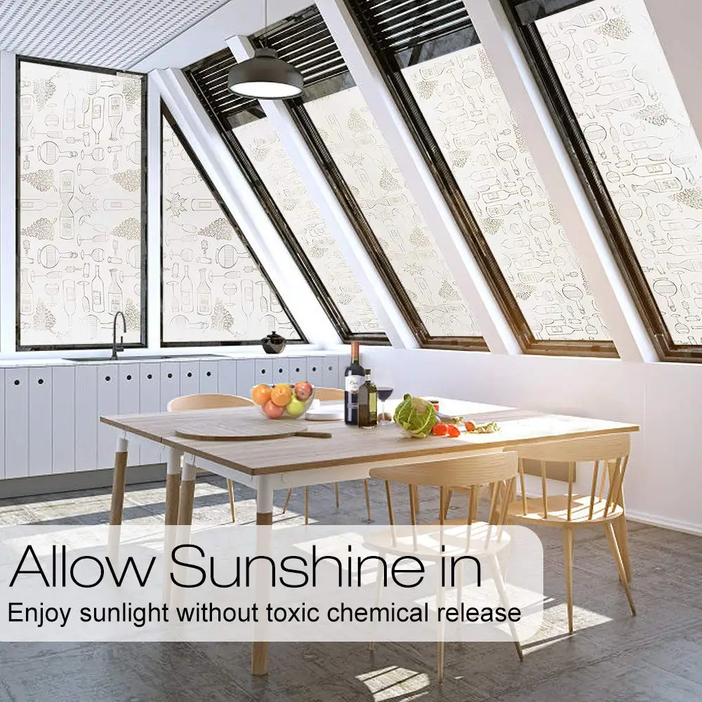 Самоклеящаяся виниловая матовая защитная пленка для окон BUNPIG|Декоративные