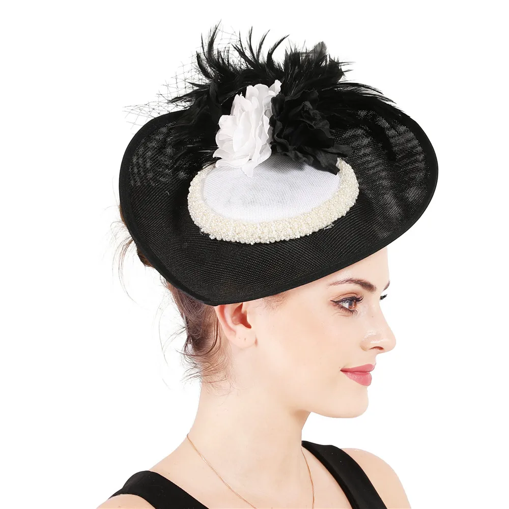 

Vintage Derby Kenducky Chapeau Fascinators Millinery Hat Elegant Lady Wedding Party Church Headpiece With Flower Headwear Fedora