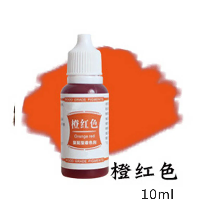 OrangeRed 10 мл Макарон крем десерт еда съедобный цвет пигмент DIY торт Печенье Кондитерские съедобные пигмент ручной работы цвет ing ингредиенты питания - Цвет: OrangeRed