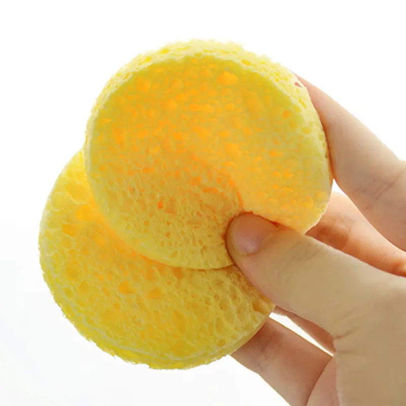 

10Pcs Soft Wood Pulp Sponge Cellulose Compress Cosmetic Puff Facial Washing Sponge Face Care Cleansing Makeup Remover Tools