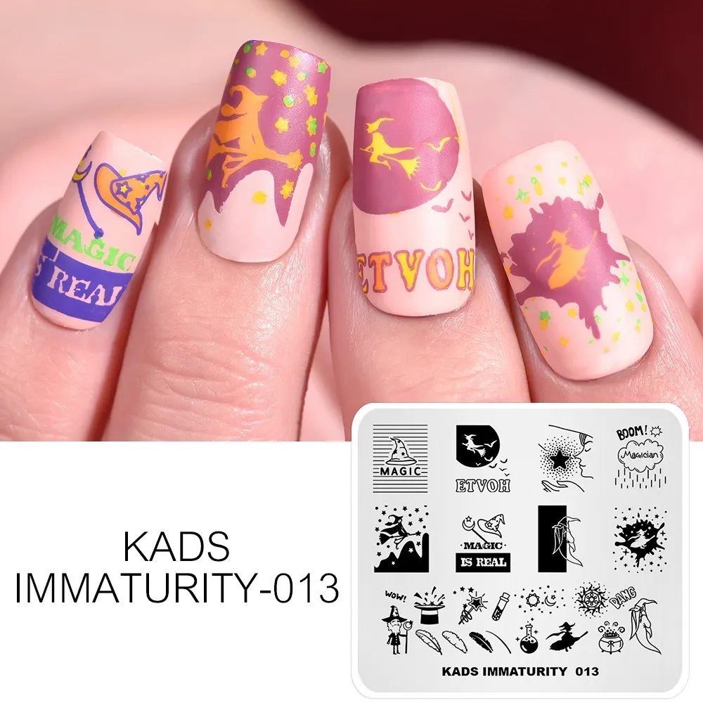 Immaturity 013 KADS дизайн ногтей шаблон конструкции незрелость серии трафарет для маникюра пластины с узорами для ногтей шаблон для печати дизайн - Цвет: Immaturity 013