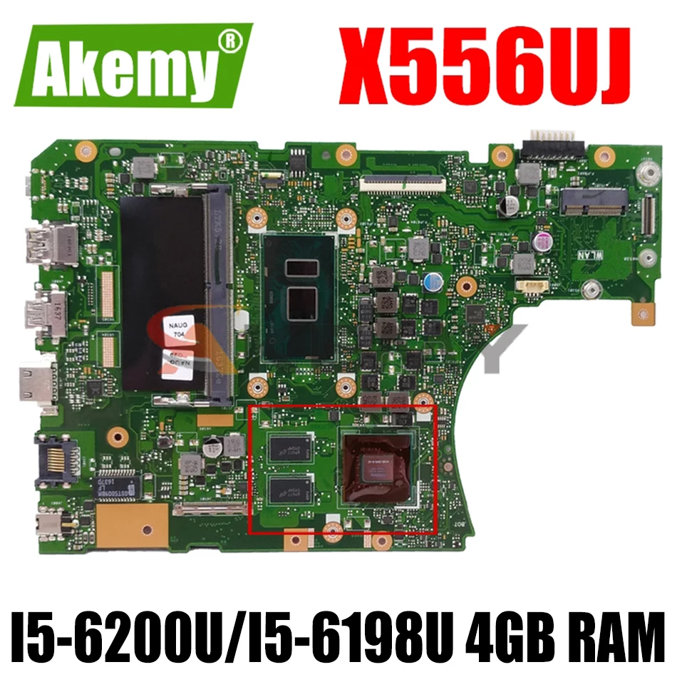 

X556UJ Laptop motherboard for ASUS X556UB X556UV X556UR X556UF X556UQ X556U original mainboard 4G-RAM I5-6200U/I5-6198U GT940M