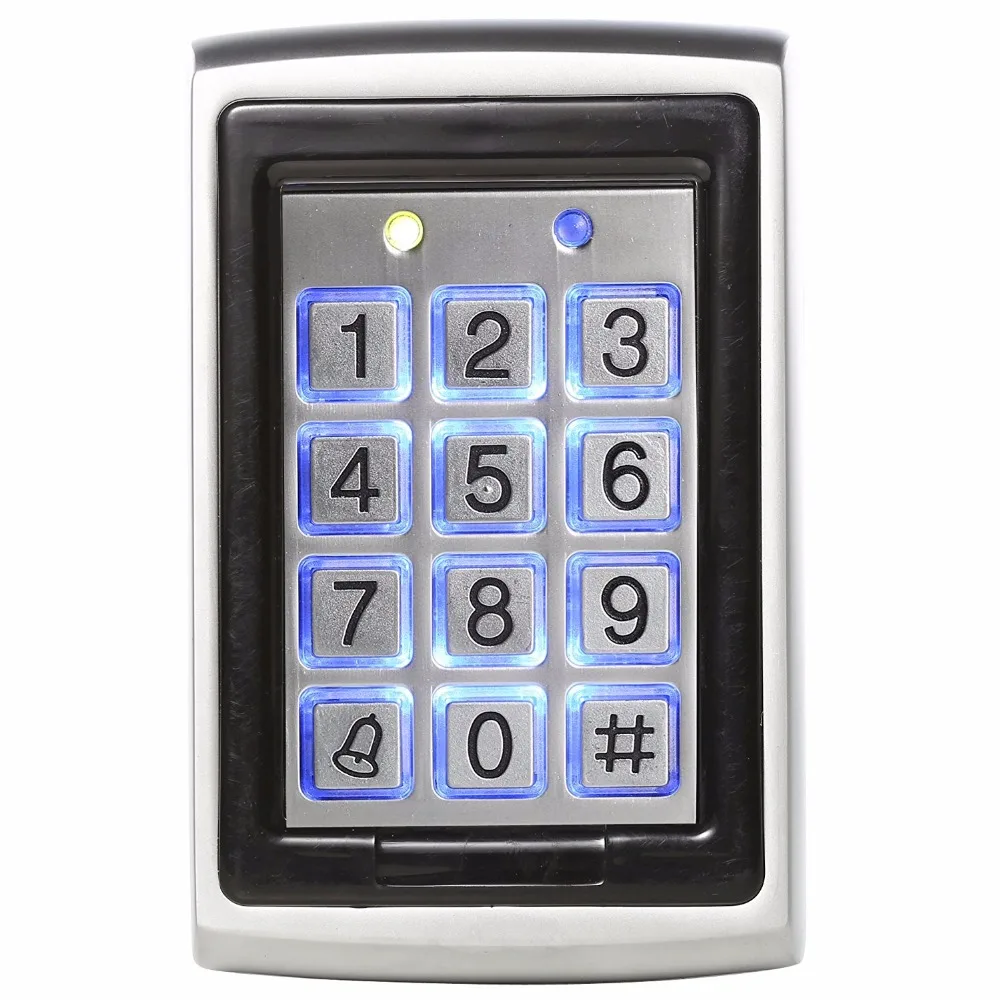 

7612 Standalone Access Control Metal Case RFID 125Khz Proximity EM Card Entry Lock Door Keyboard Single Door Keypad Reader