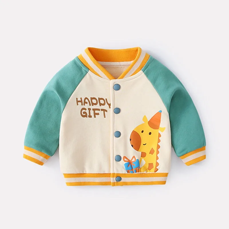 2020 модная весенняя Детская куртка новая куртка-бомбер с мультяшным рисунком для