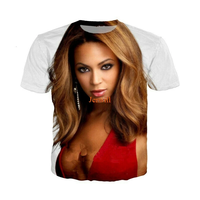 

Новинка, женская сексуальная певица Beyonce, Повседневная футболка с 3D принтом, топы с коротким рукавом